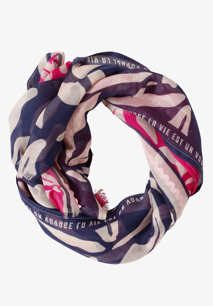 Cecil Multi Scarf With Tape In sporty denim
