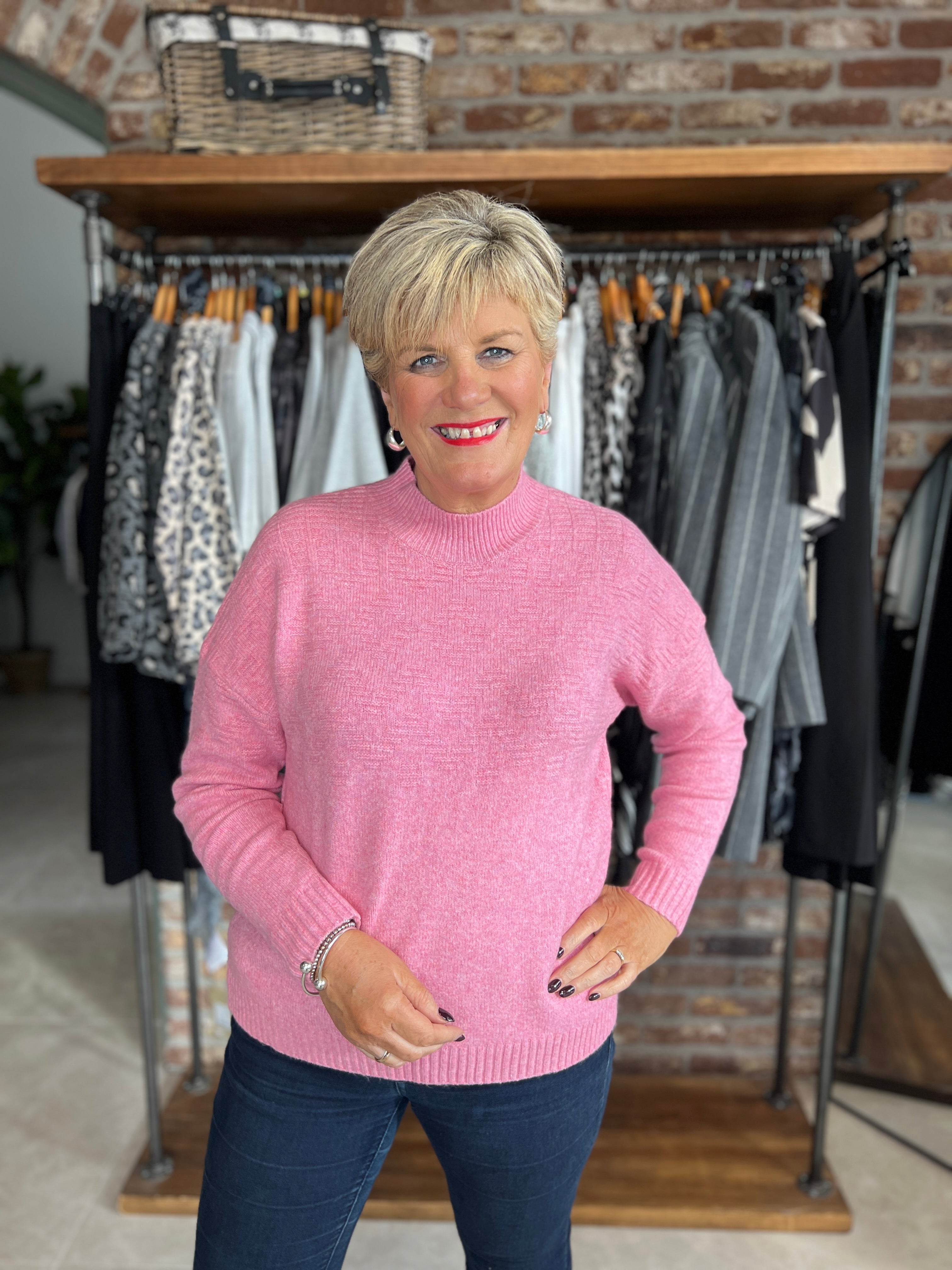 Cecil Cosy Jacquard Pullover In Dark Blossom