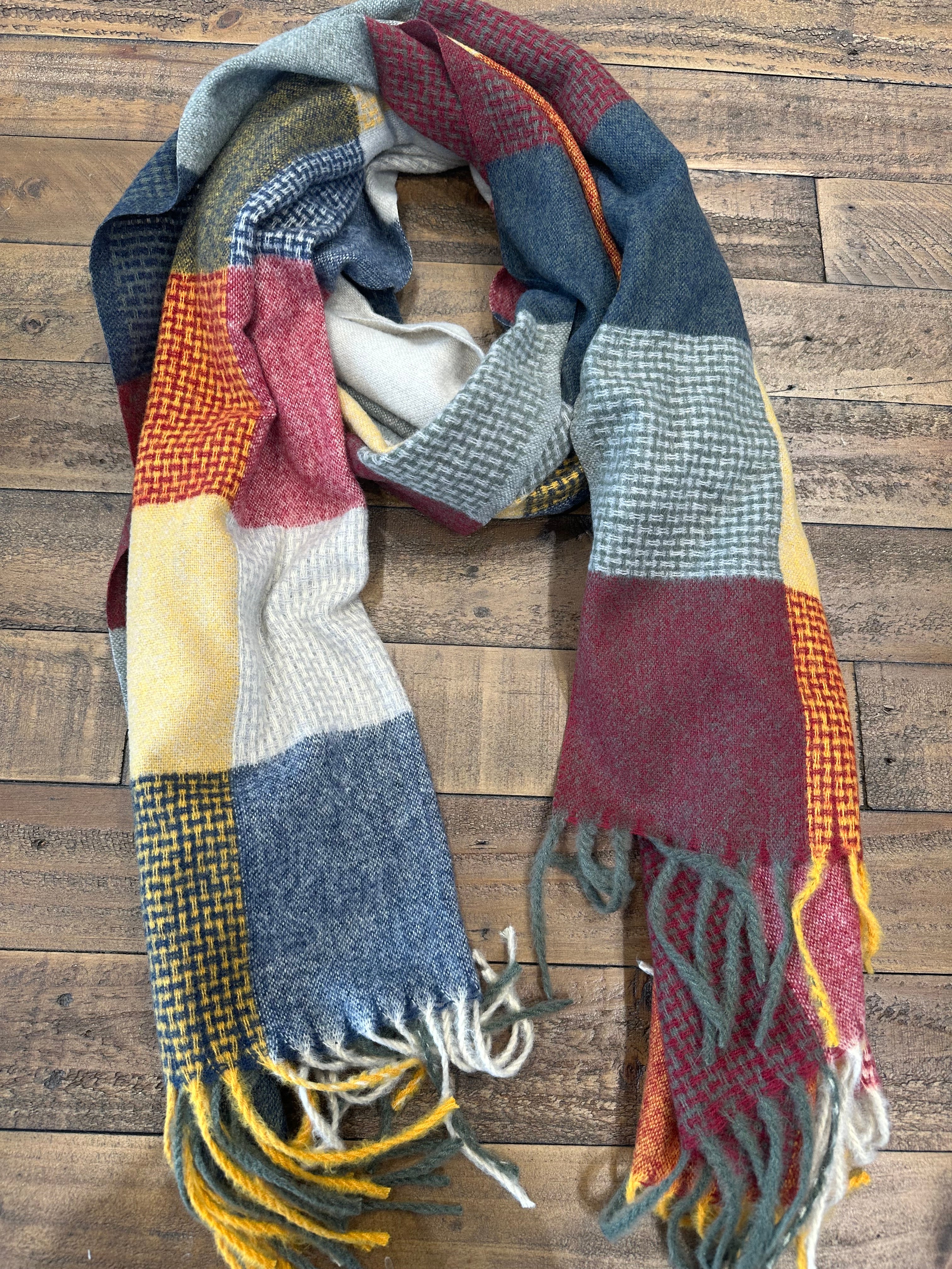 Mia Tartan Scarf In Blue Mix