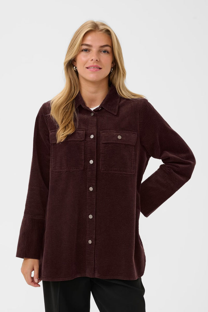 Culture Cubaela Cord Jacket In Bitter Chocolate