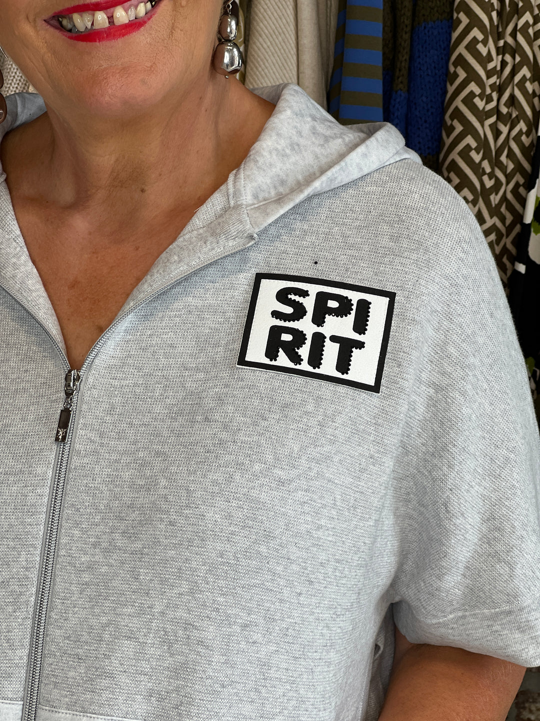 Monari Hooded Cape In Grey