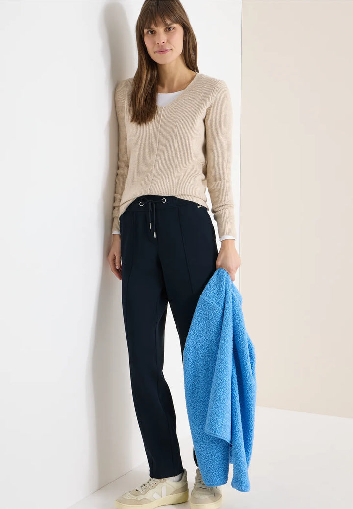 Cecil Tracey Silk Trousers In Universal Blue