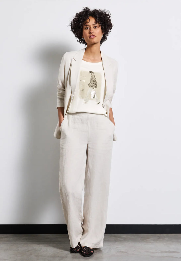 Street One Lady Print t-shirt In off white