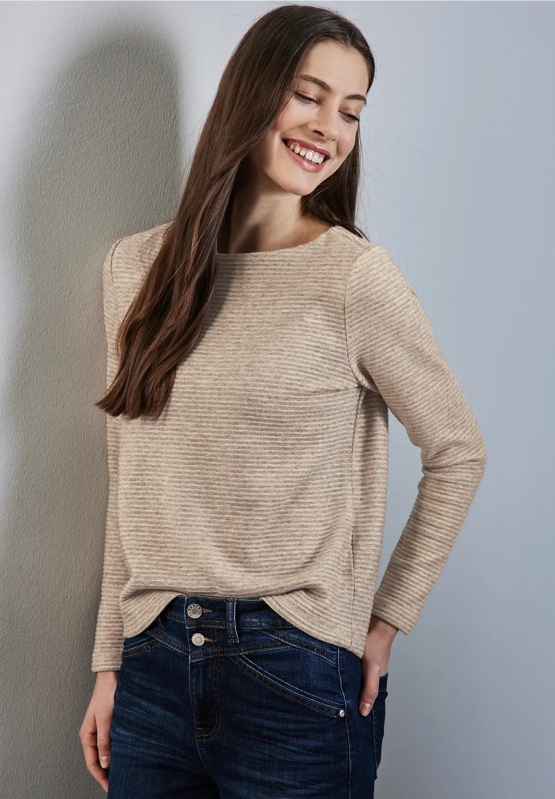 Street One Structured Jumper In Honey Sand