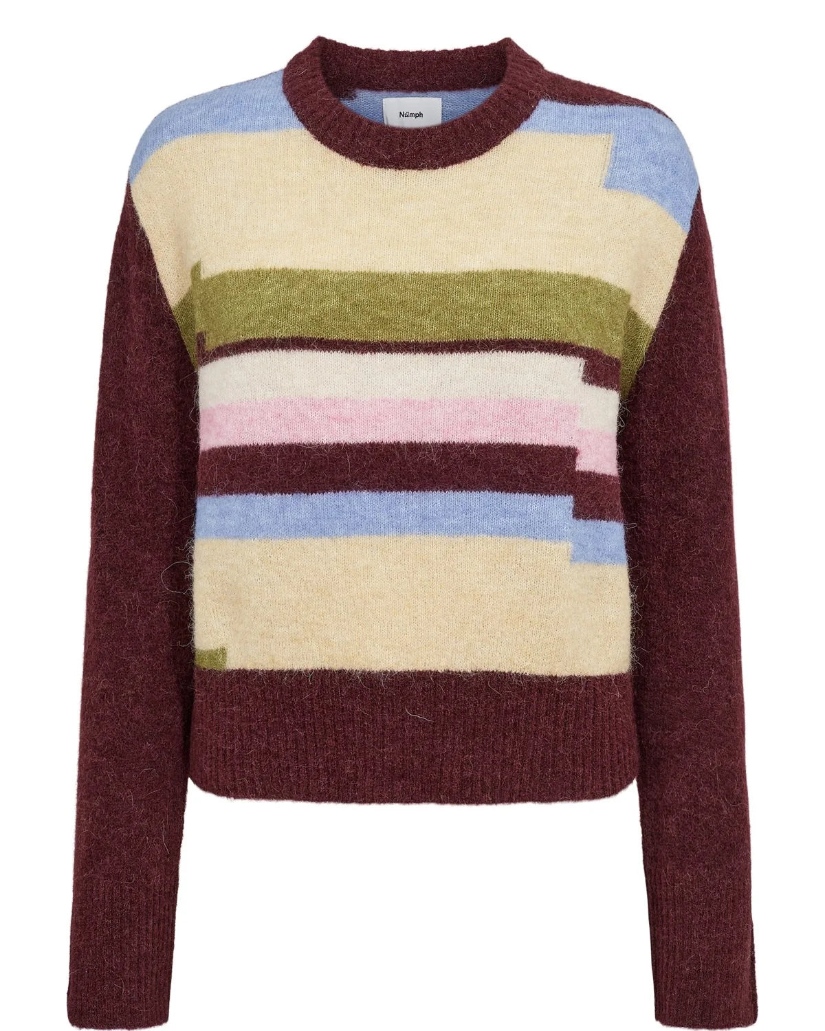 Nuriette pixel stripe pullover in fig