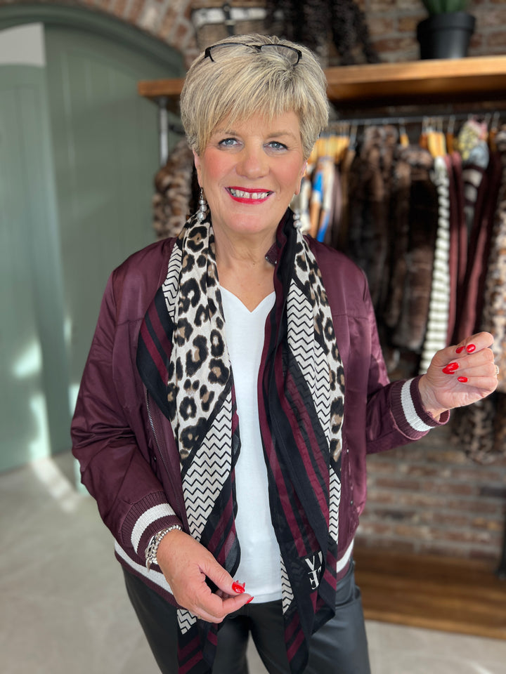 Street One Satin Bomber Jacket In Jazz Berry