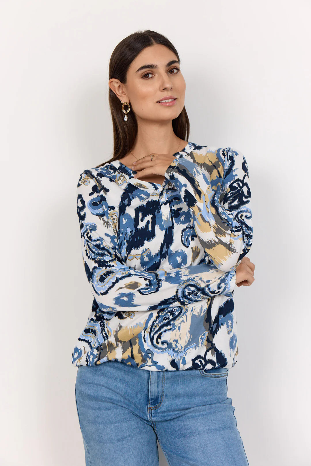 Soya Concept Felicity Floral Top In Light Blue