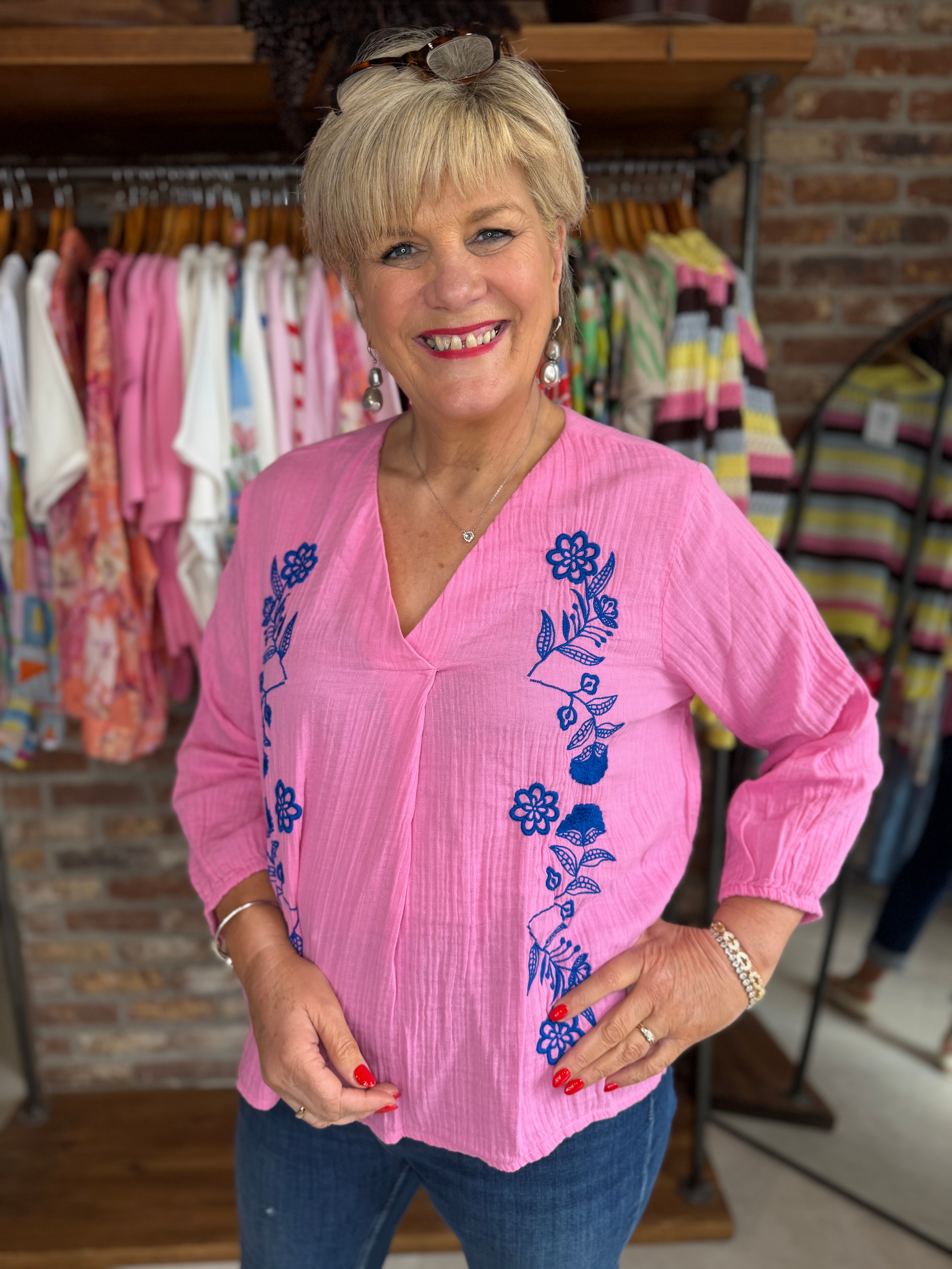 Culture Elina Blouse In Begonia Pink