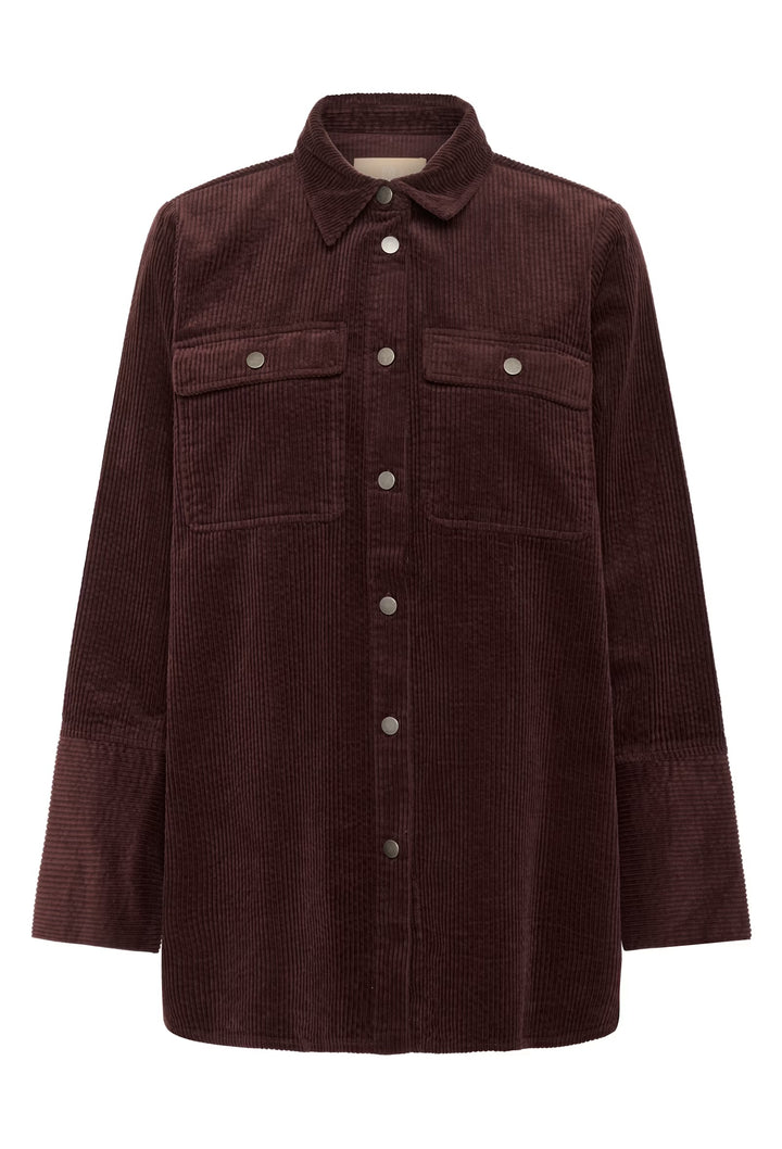 Culture Cubaela Cord Jacket In Bitter Chocolate