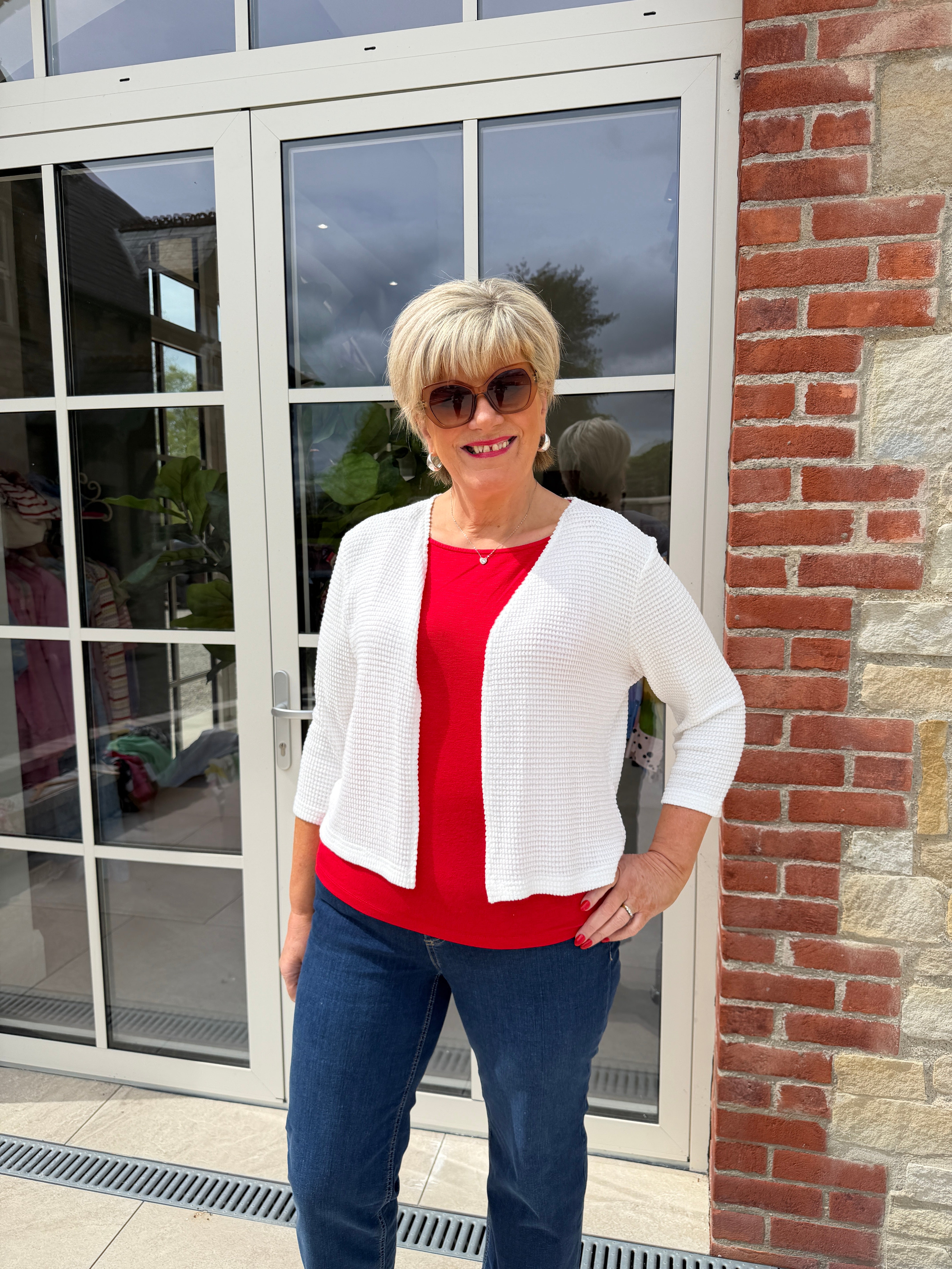Cecil Open Knit Cardigan in Vanilla White