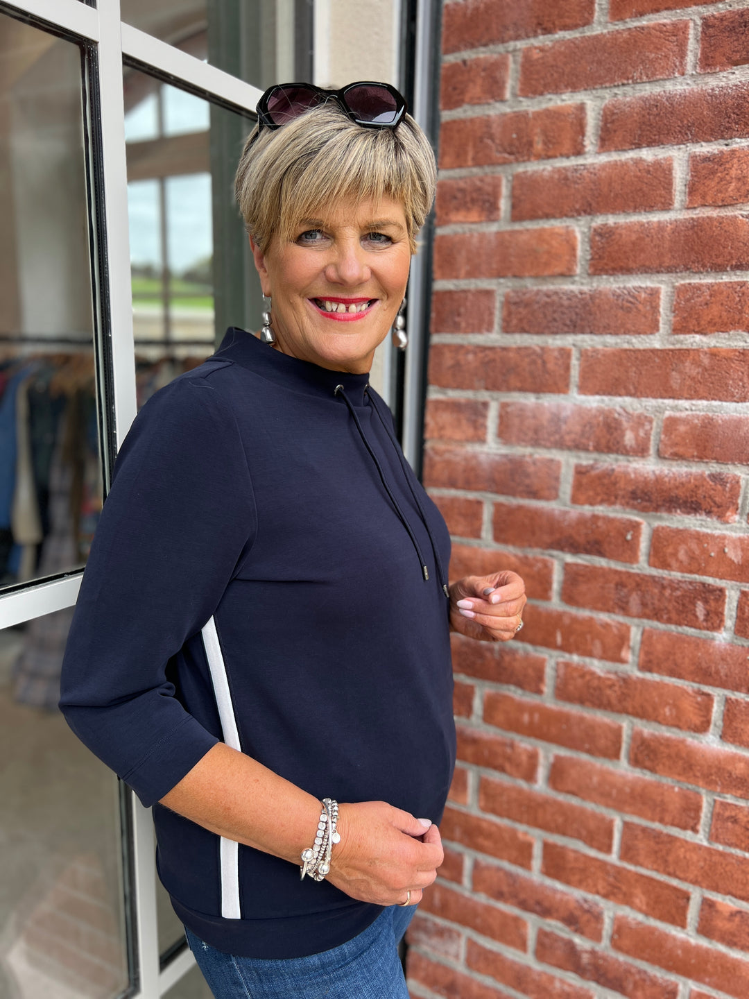 Cecil Funnel Neck sweatshirt  In Urban Dark Blue