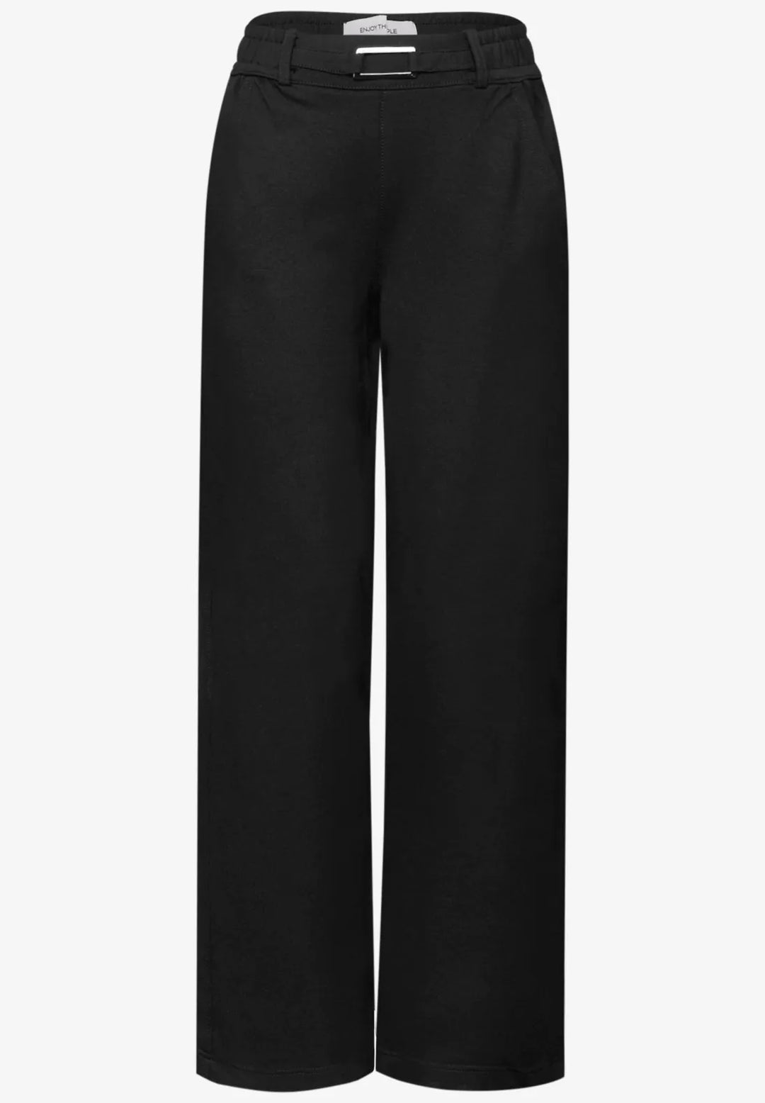 Street One Straight Leg Buckle Trousers In Black