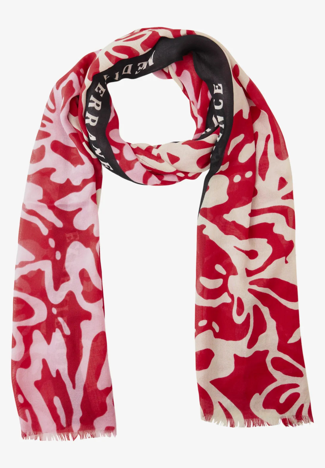 Street One Print Scarf In Salsa Red