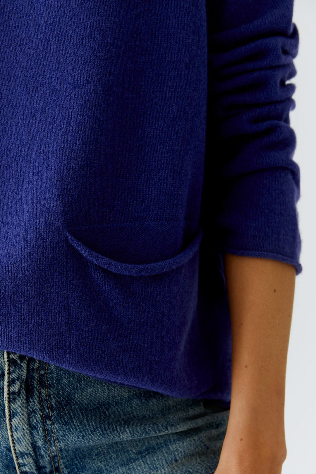 Oui Plain Pullover With In Blue Ribbon