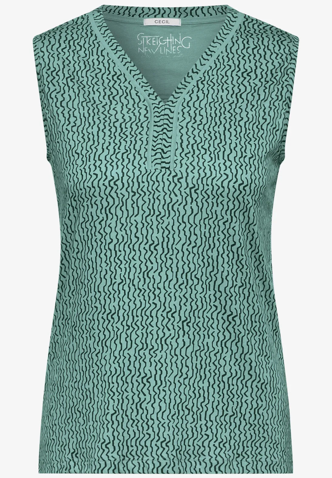 Cecil Minimal Sleeveless Top In Adriatic Green