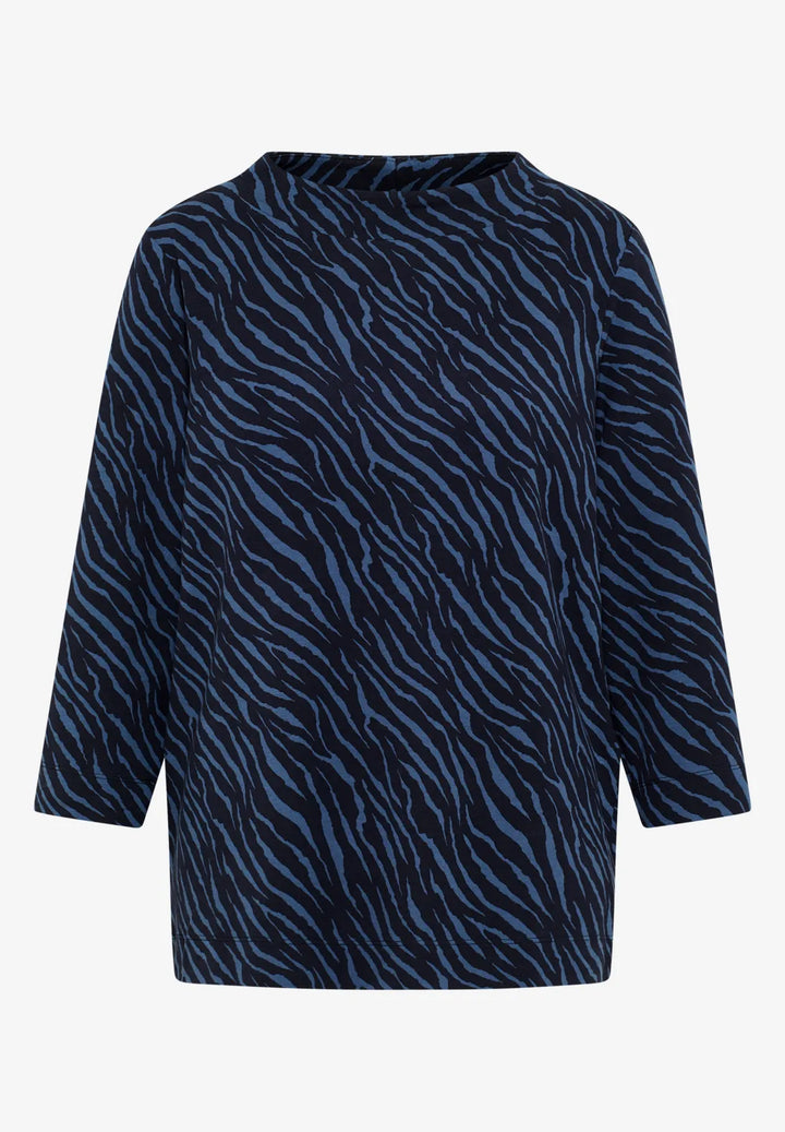 Cecil Minimal Funnel Neck Top In Urban dark blue