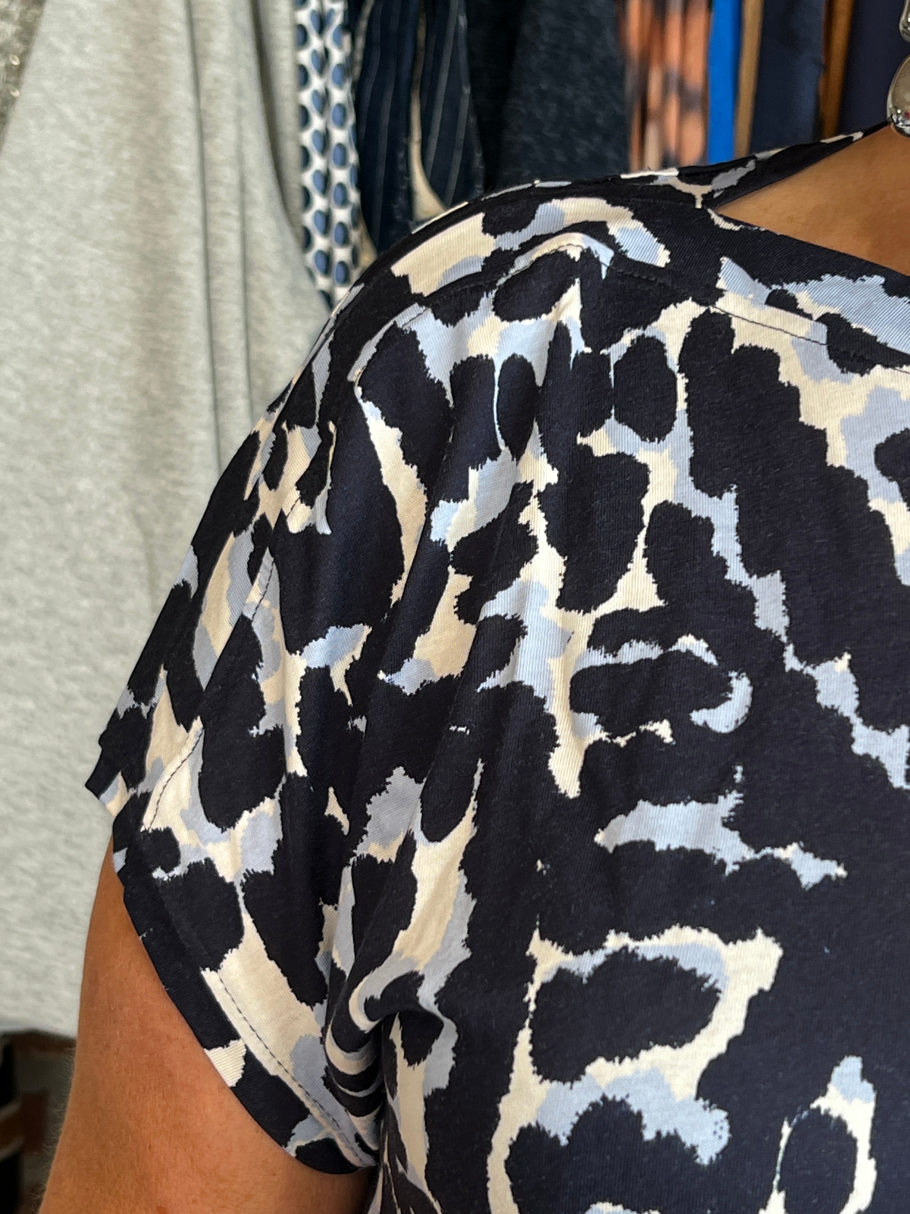 Cecil Boatneck Top In Urban Dark Blue