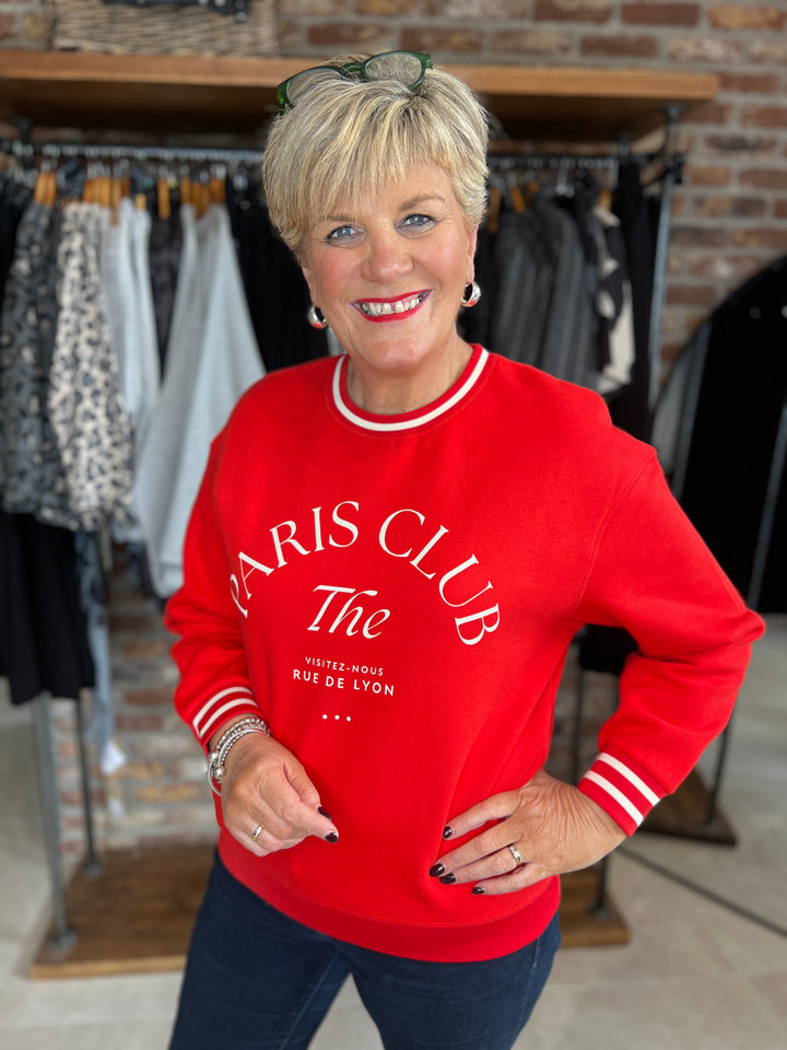 Street One Crew Neck sweatshirt In Racing Red