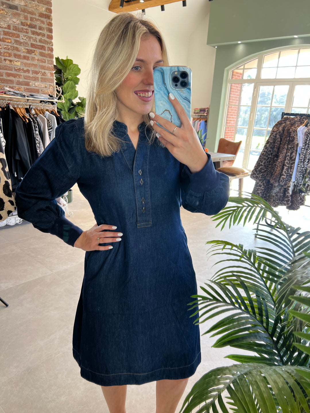 Culture Cuhilka Denim Dress In Rinse Wash