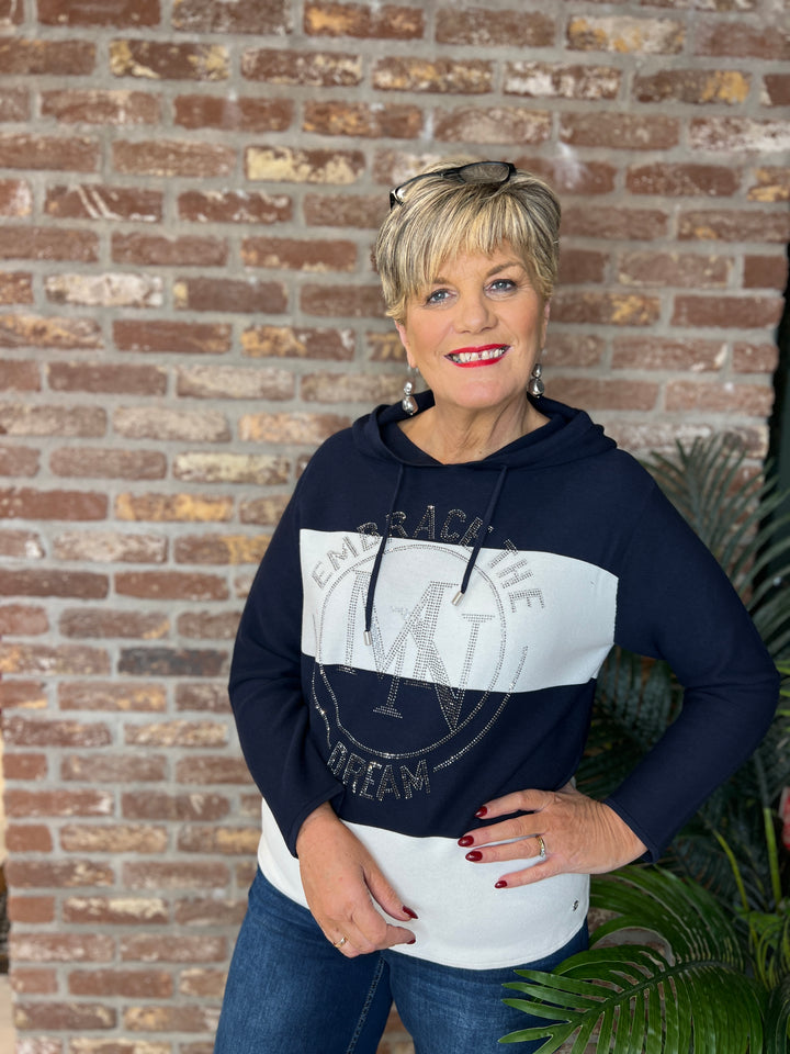 Monari Striped Pullover In Marine