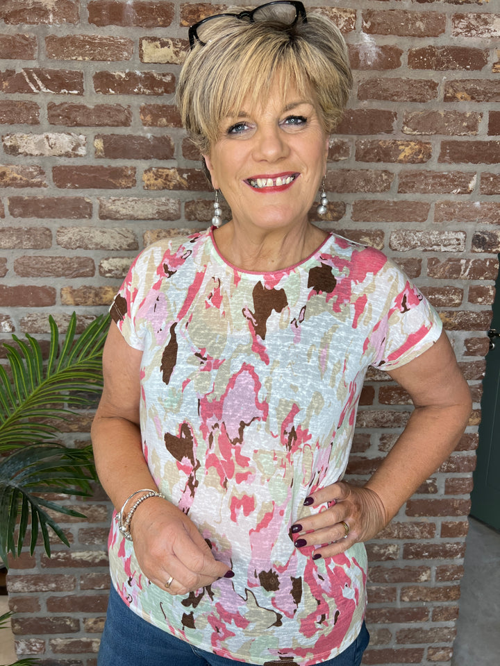 Soya Concept Aretha T-Shirt In Pink Multi