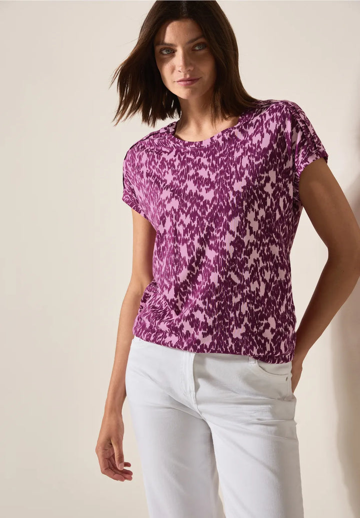 Cecil Minimal Print T-Shirt In Cherry Blossom Pink