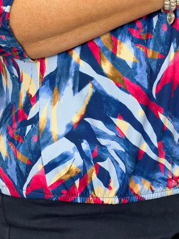 Yew Multicoloured Top With Collar In Red & Blue