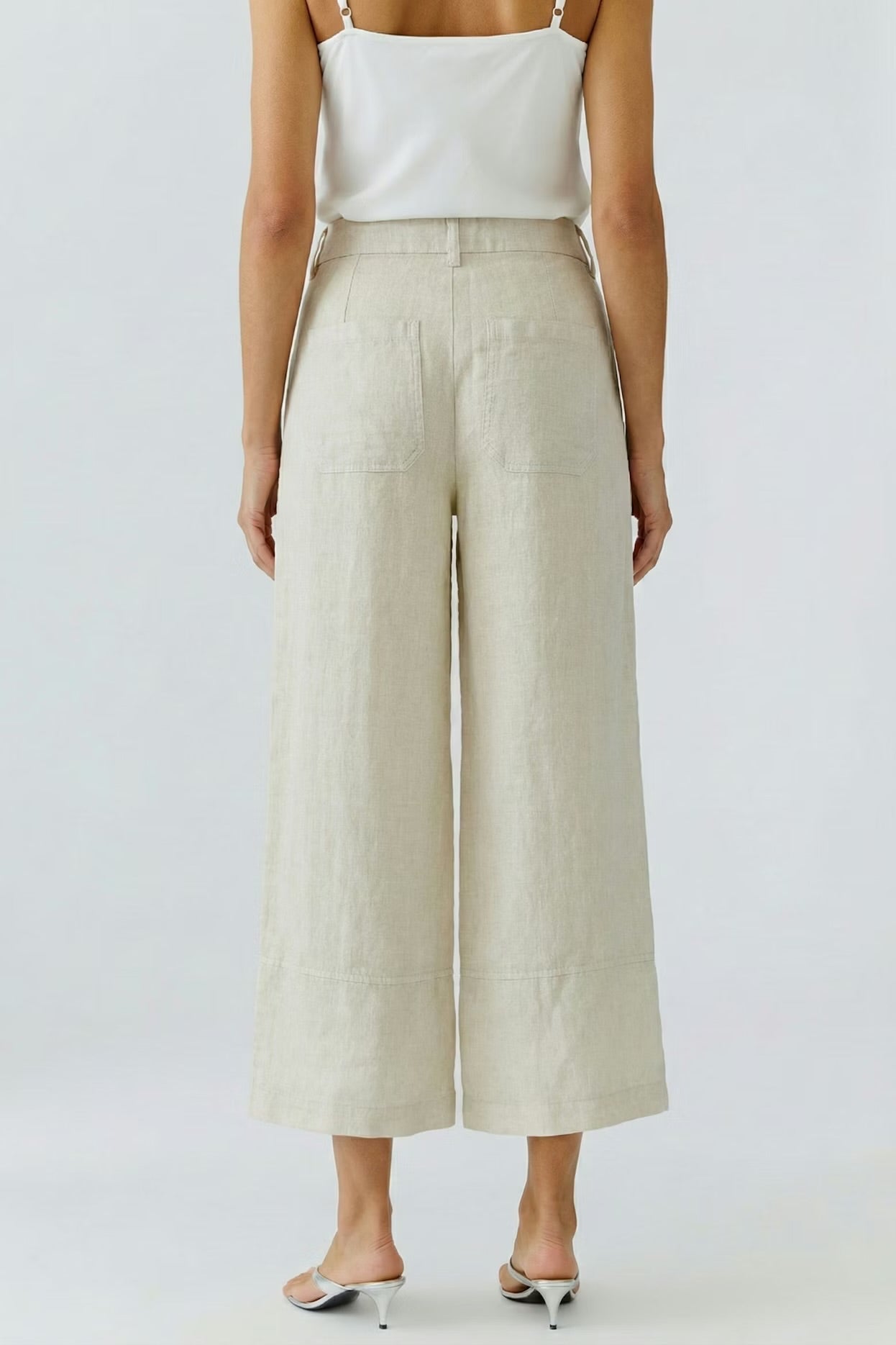 Oui linen trousers In Biscuit
