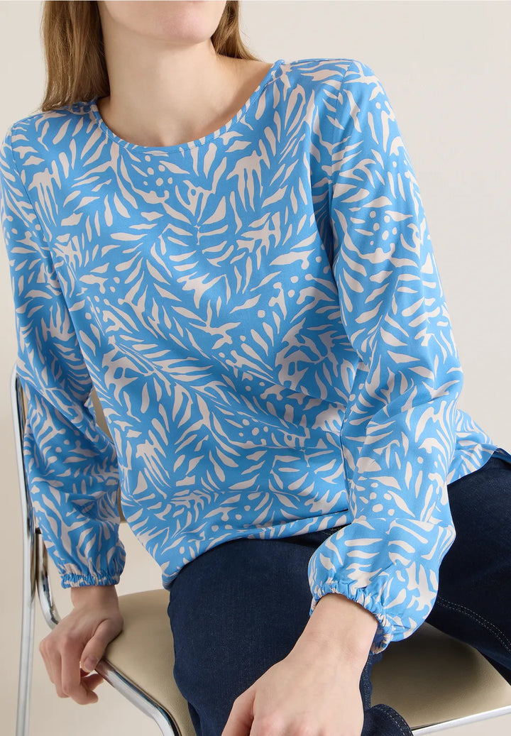 Cecil Two Tone Blouse In Fountain Blue