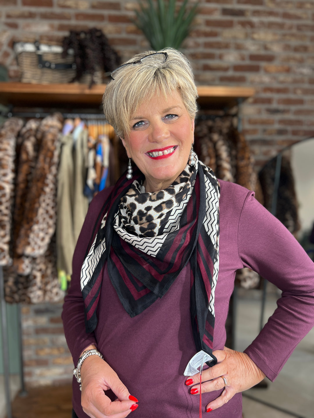 Street One Printed Square Scarf In Multi