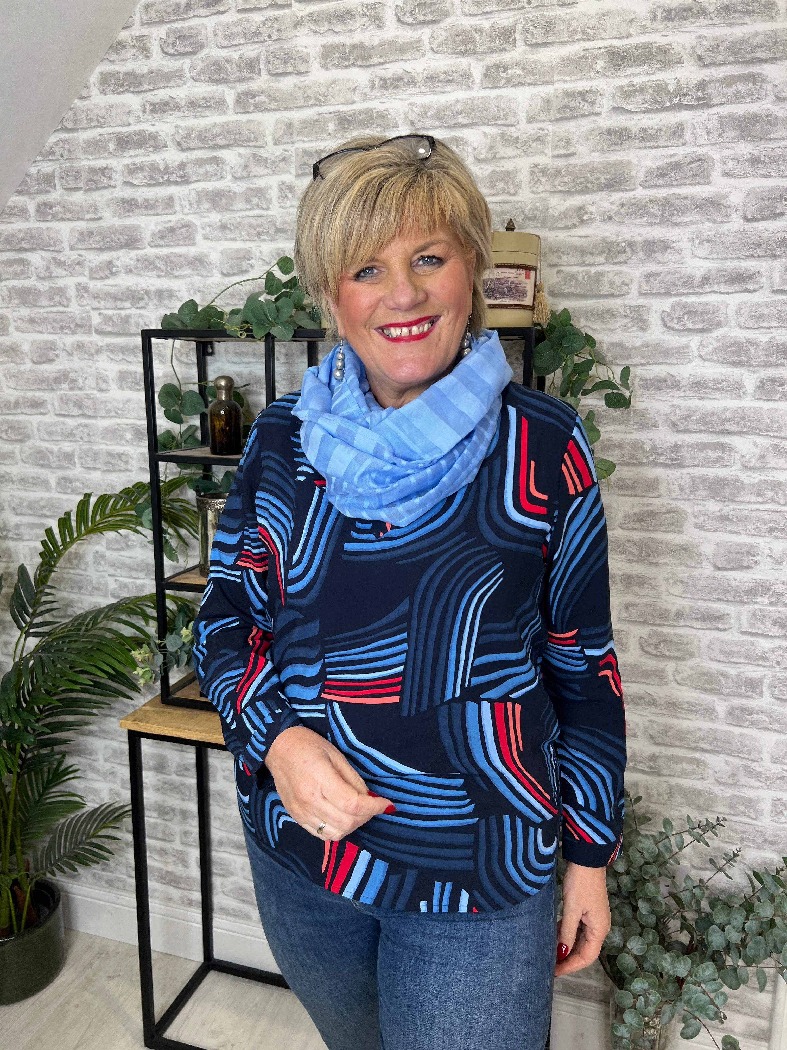 Cecil Multicoloured Blouse In Universal Blue