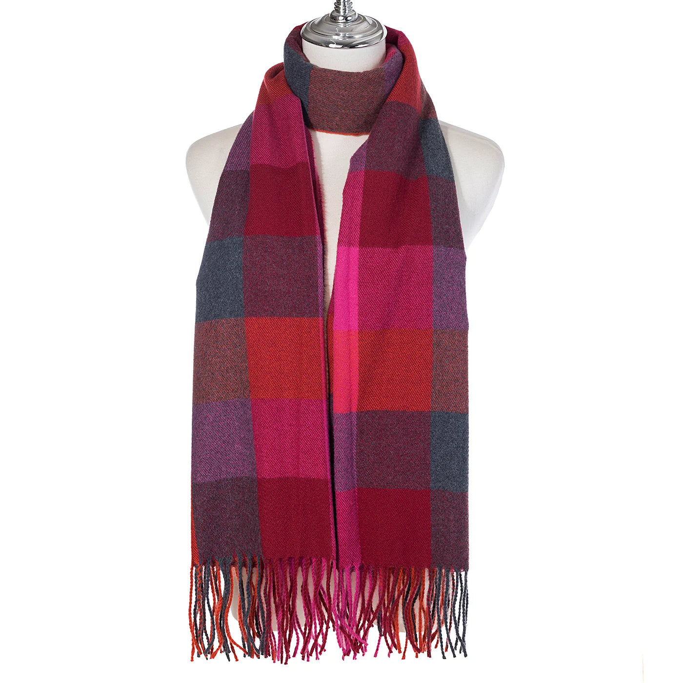 Pipa Checked Scarf In Red Multi