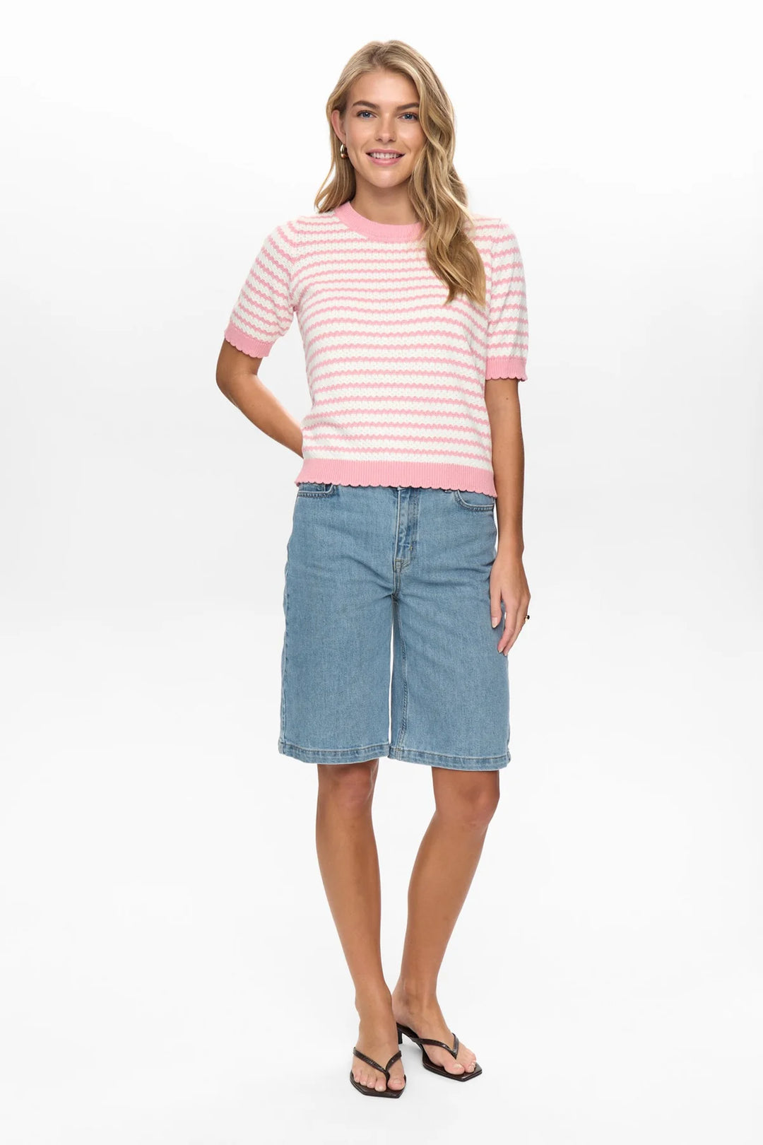 Nümph striped pullover In Peony