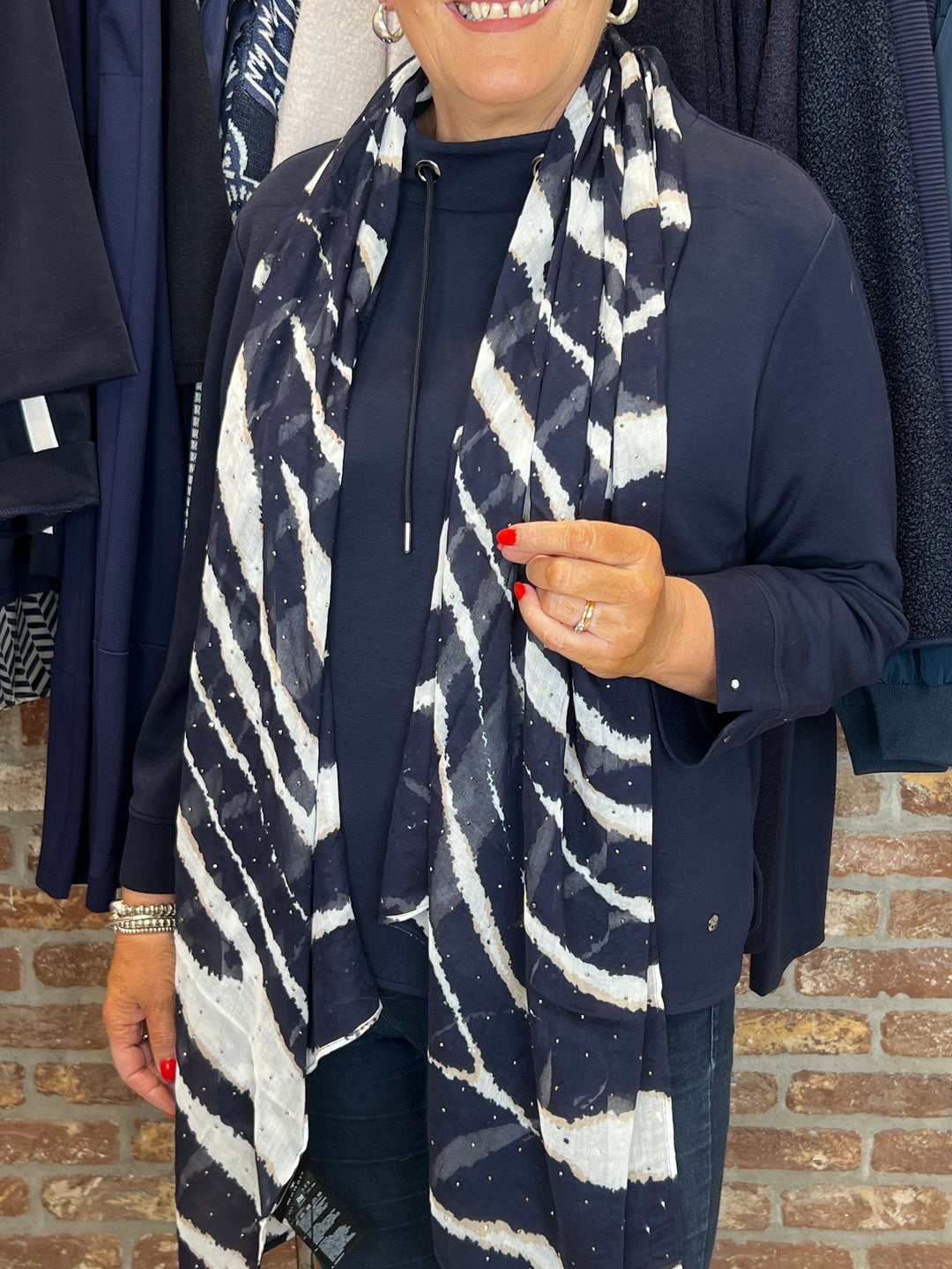 Monari Scarf With Print In Night Sky