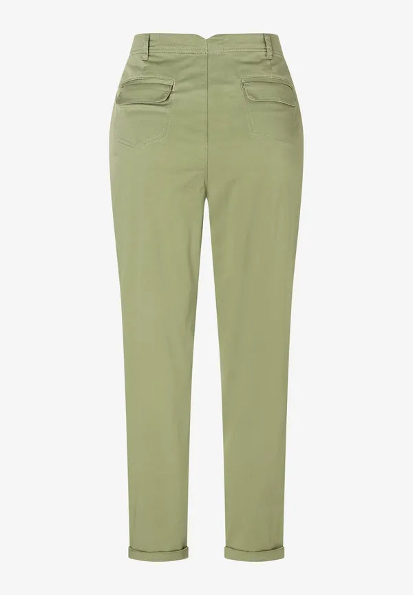 More & More Twill Trousers In Olive Green