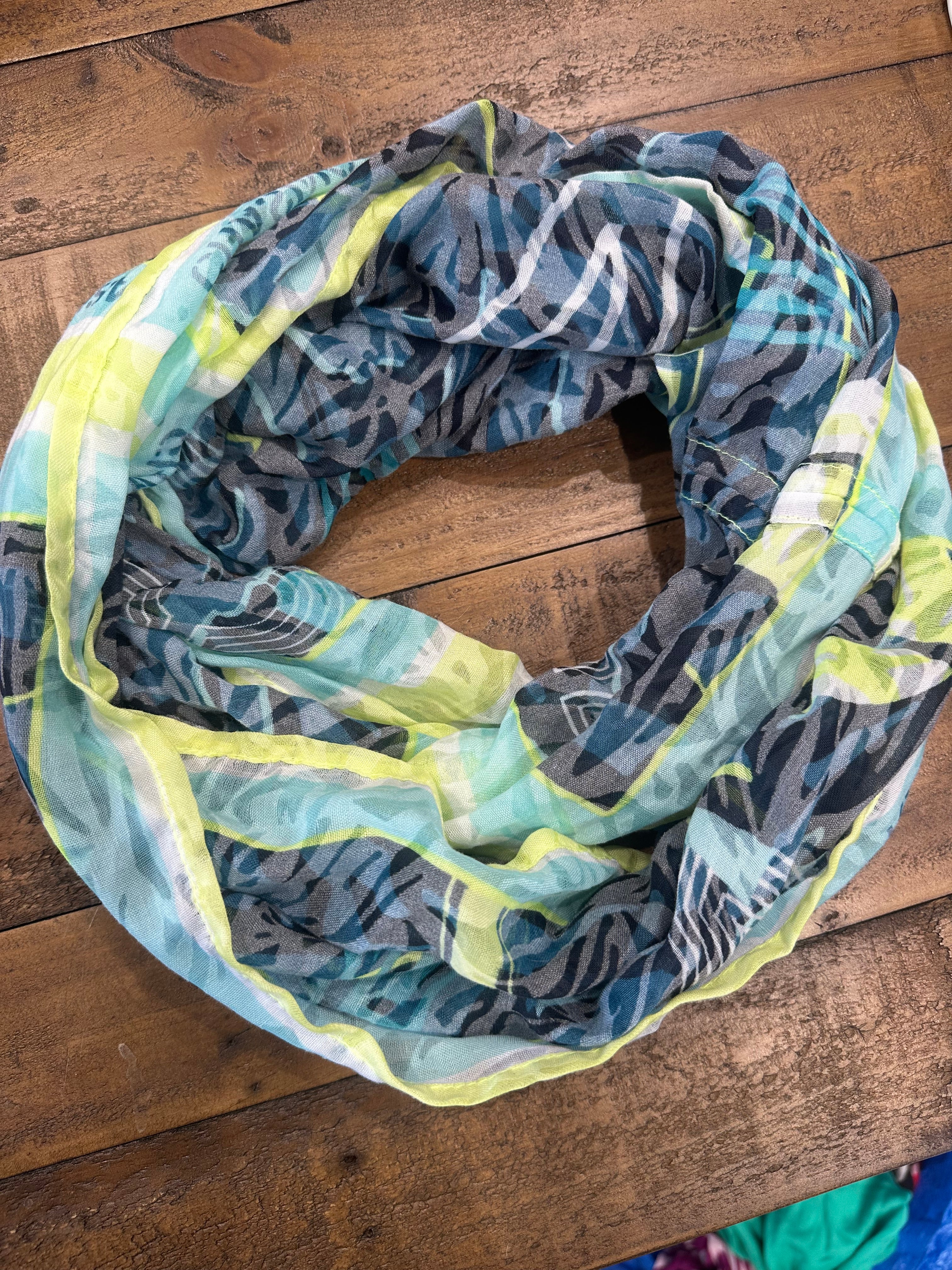 Cecil Print Loop Snood In Lime Green