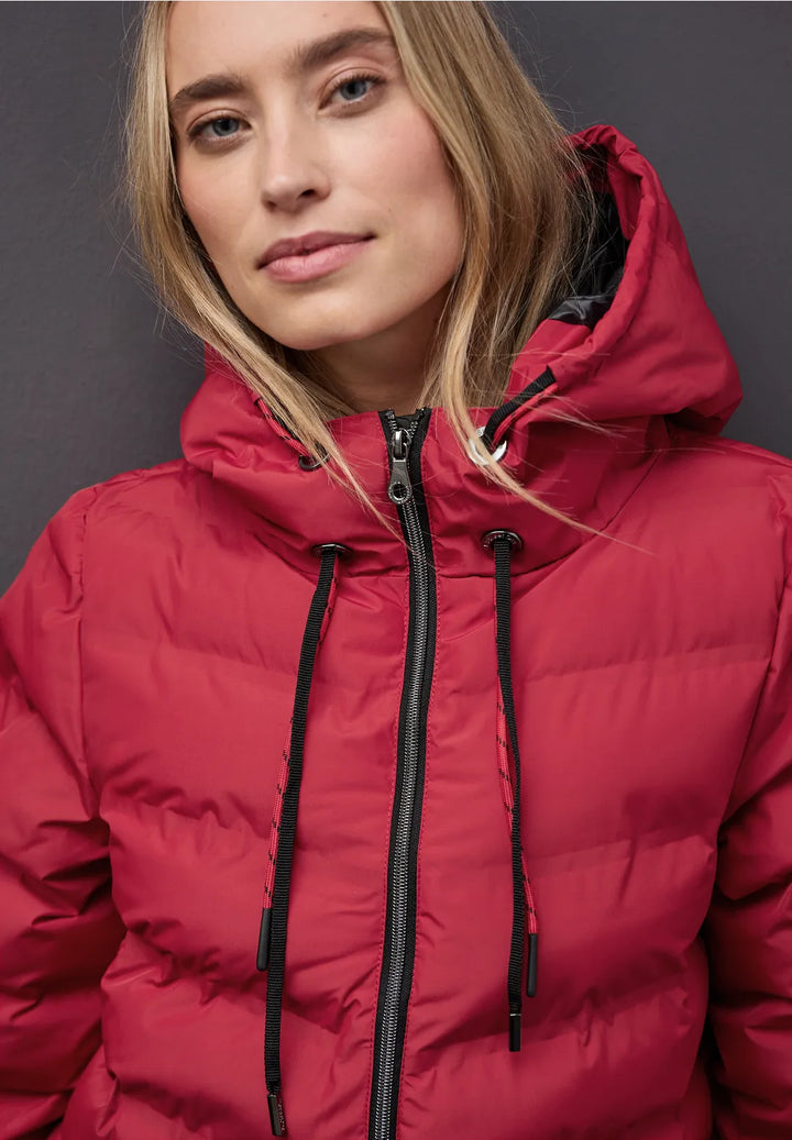 Street One Padded Coat In Carpet Red