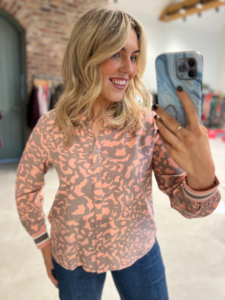 Street One Patterned Blouse In Light Apricot