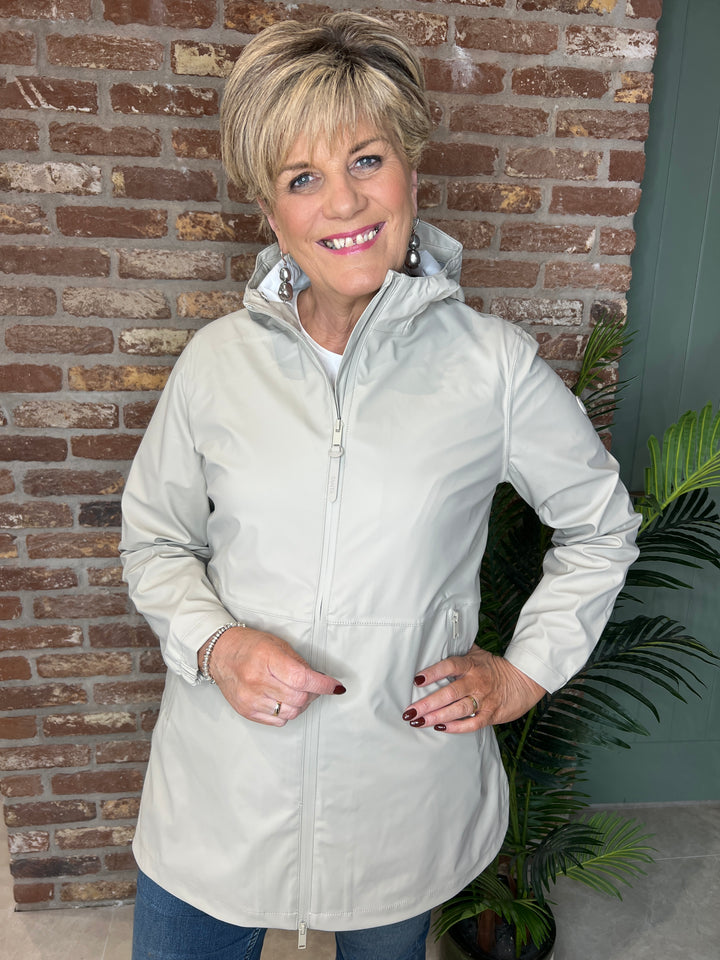 Tanta Brouillard Raincoat in Stone Grey
