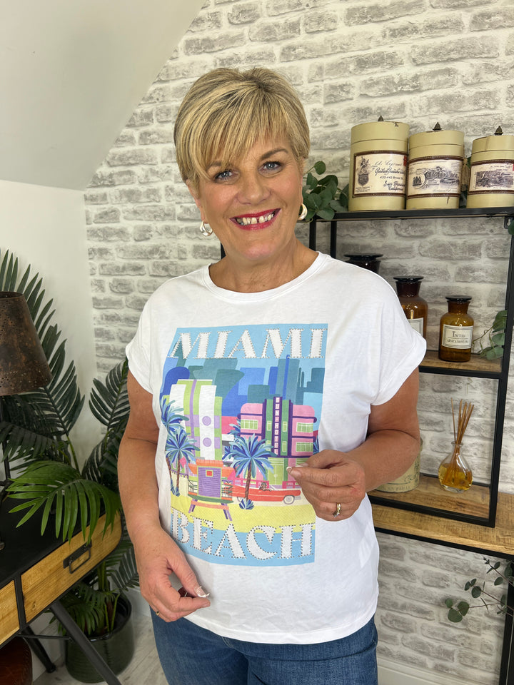 Milano Italy Print T-shirt In Off White