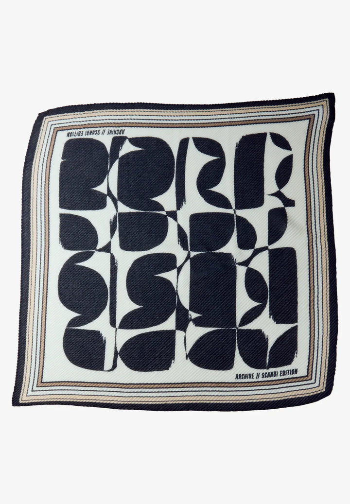 Street One Pleat Print Scarf In Shadowed Navy