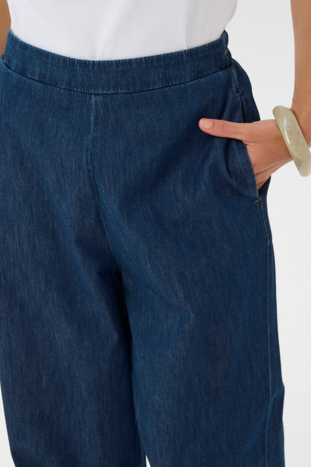 Culture Arpa Pull on trousers In Dark Blue wash