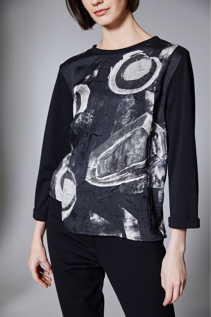 Peruzzi Ultra Print Top In Black