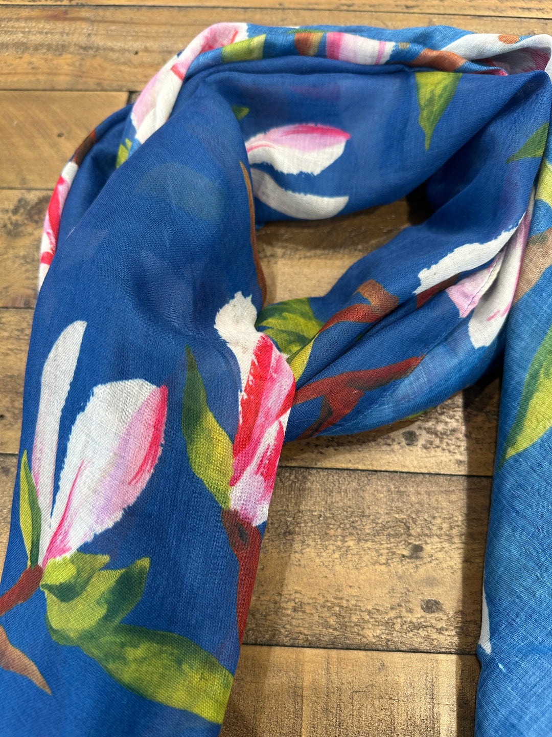 Amelia Magnolia Print Scarf In Denim