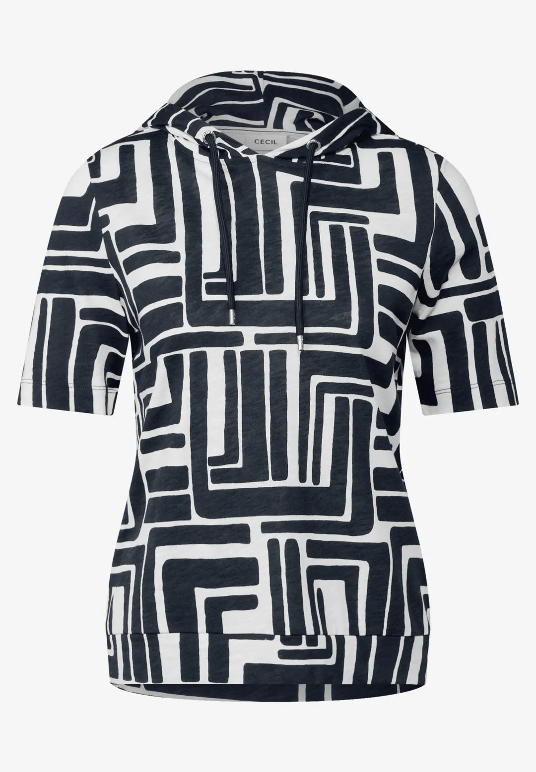 Cecil Geometric Print Hoodie In Universal Blue
