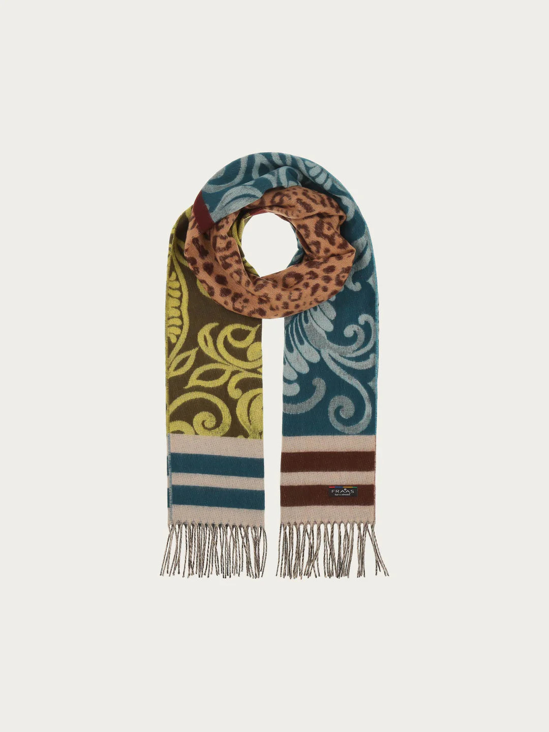 Cashmink paisley design Scarf In Petrol