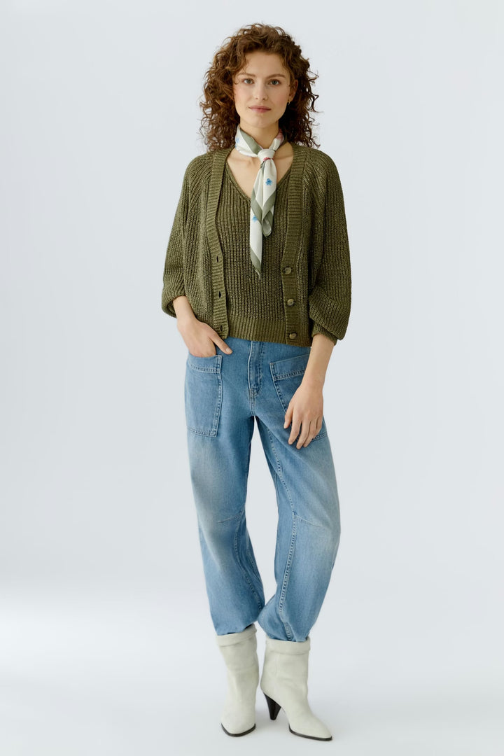 Oui Floral Neck Scarf In Rose Blue