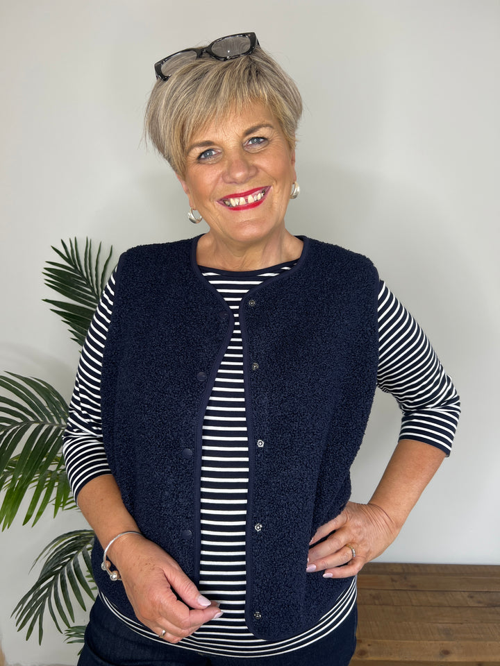 Cecil Curly Vest In Navy