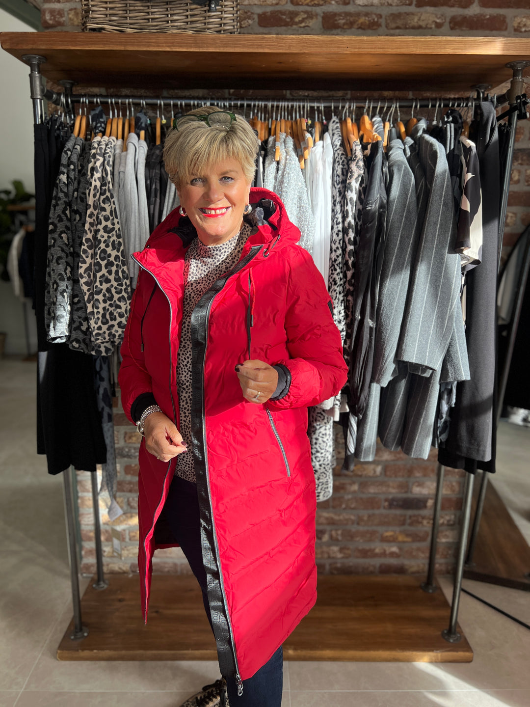 Street One Padded Coat In Carpet Red