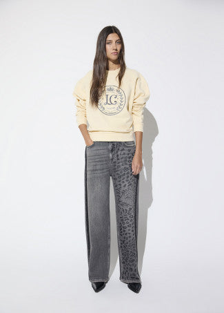 Sweatshirt with LC motif in Ecru